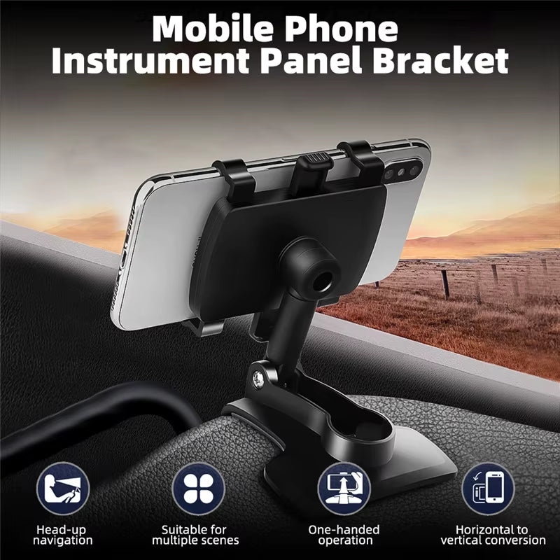 3 in 1 Car Phone Holder Dashboard Rearview Mirror Mobile Phone GPS Navigation Bracket Adjustable Auto Phone Holder for Iphone 13